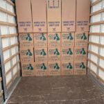 boxes stacked on lorry