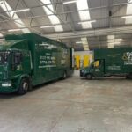 lorry and van in storage